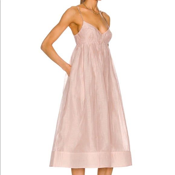 NWT ZIMMERMANN Dancer Linen Silk midi dress sz1 - Picture 4 of 8